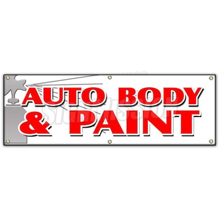Signmission AUTO BODY & PAINT BANNER SIGN collision insurance car repair small jobs B-72 Auto Body & Paint